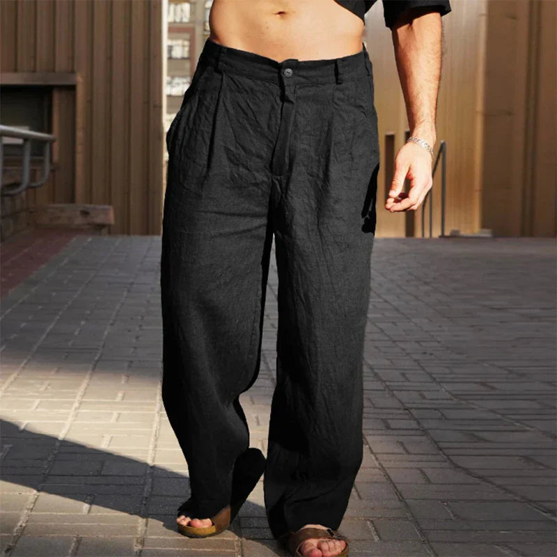 Liping - Pantalones Anchos De Lino