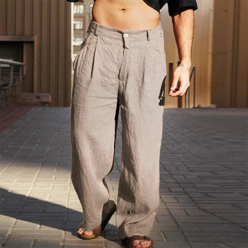 Liping - Pantalones Anchos De Lino
