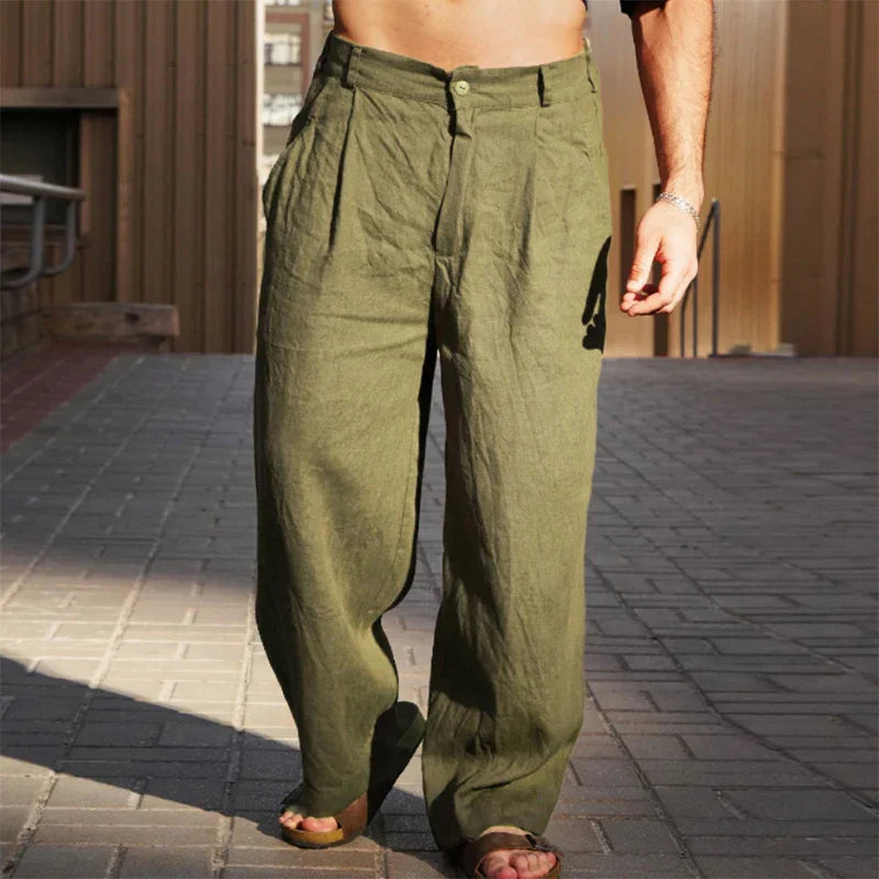 Liping - Pantalones Anchos De Lino