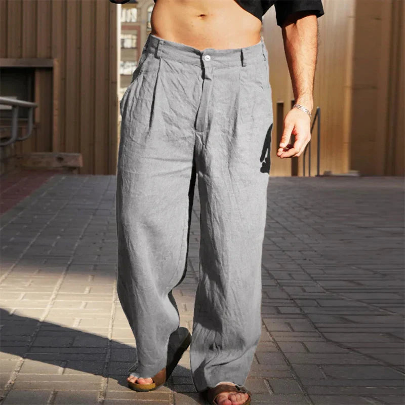 Liping - Pantalones Anchos De Lino