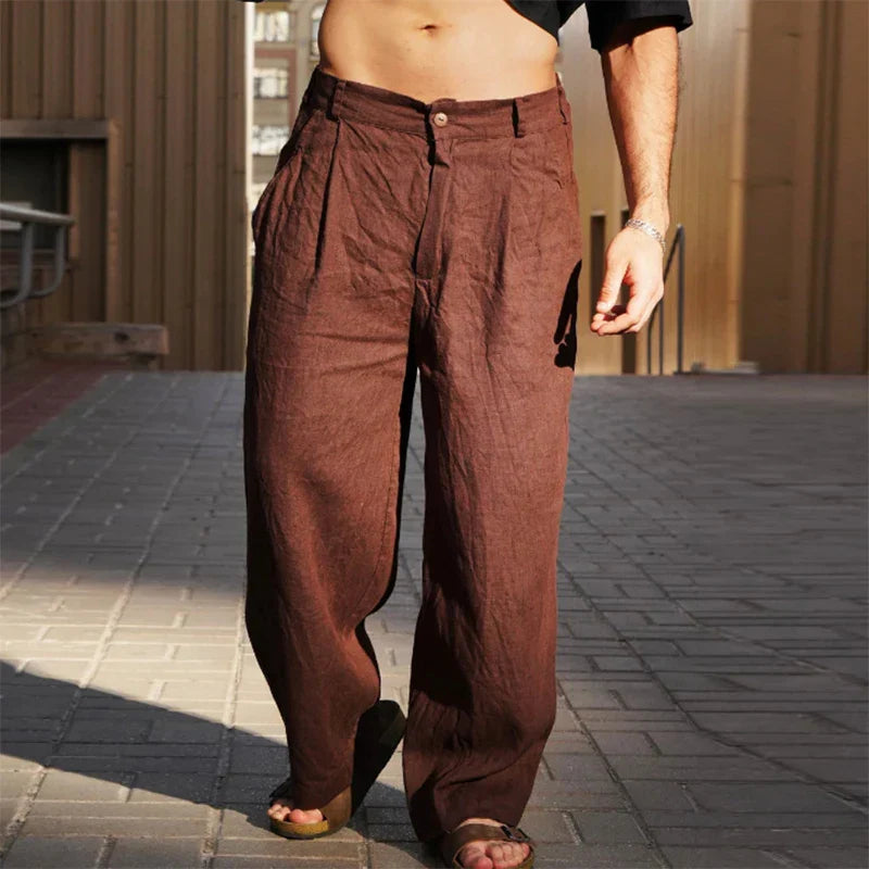 Liping - Pantalones Anchos De Lino